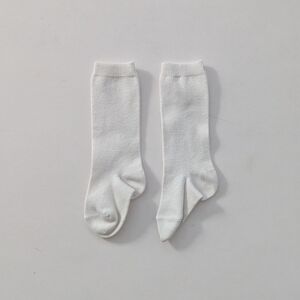 Condor Flat White Plain Stitch Knee Socks 0